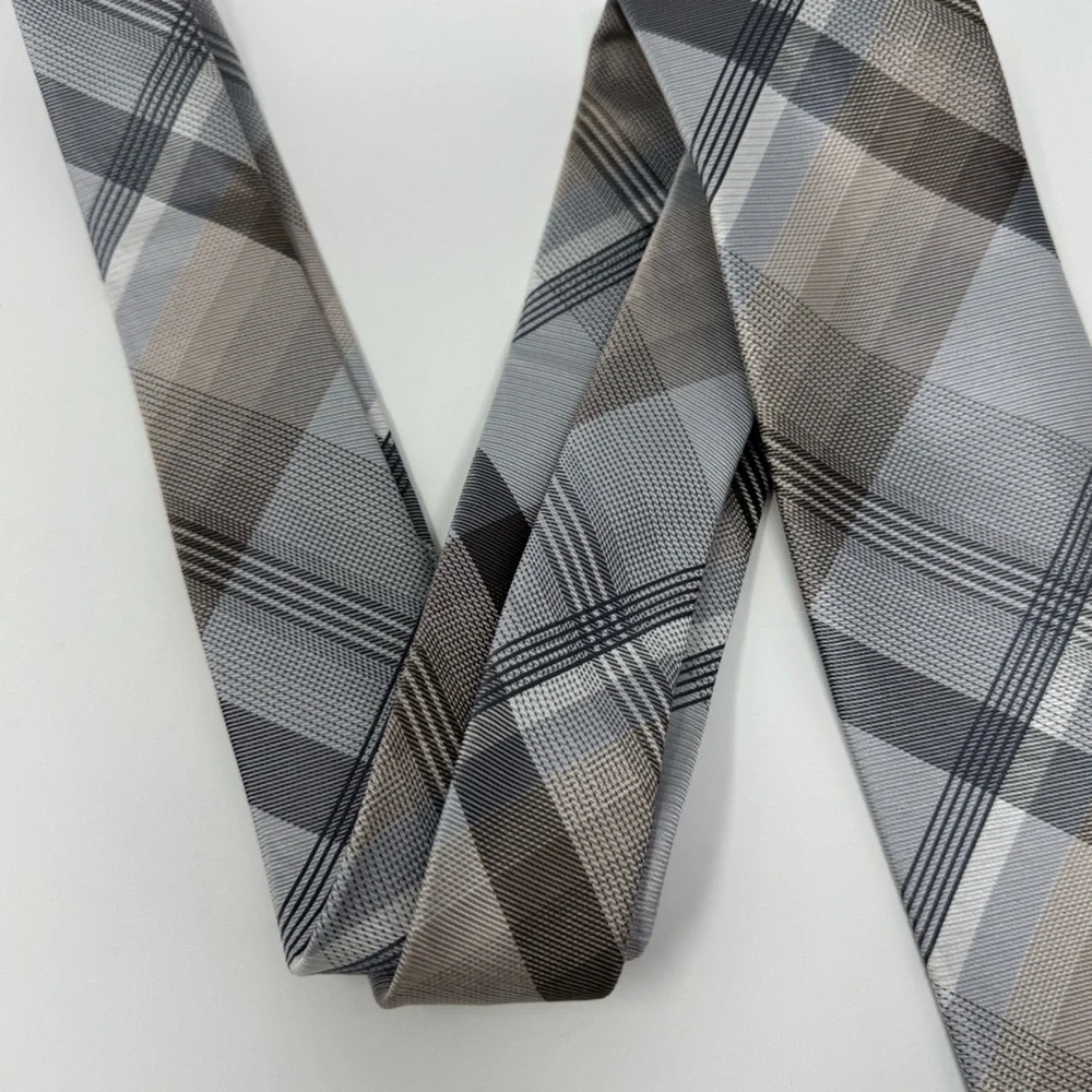 GEOFFREY BEENE 100% SILK‎ Plaid Tie, necktie, preppy, classic, business, office